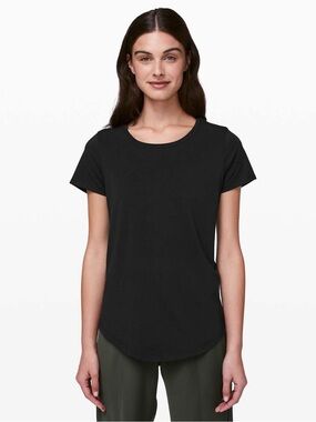 lululemon athletica Love Crew Black Short-Sleeve Tee with Rounded Hem